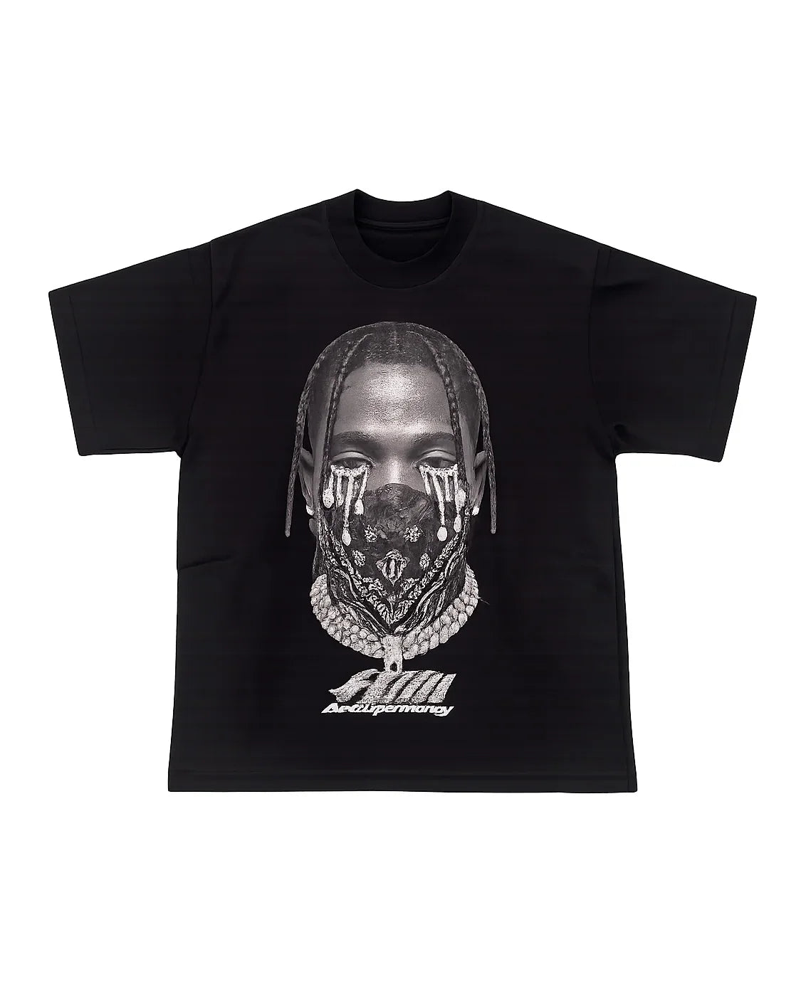 T-Shirt Art Super Money Stampa Viso Bandana | Strass SS26