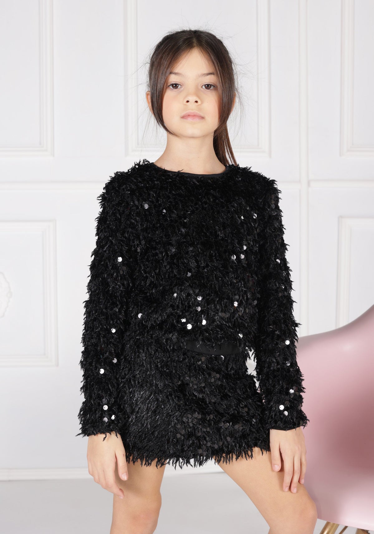 Gonna Pantalone Bambina Fun&Fun Effetto Pelo con Paillettes - Collezione FW25