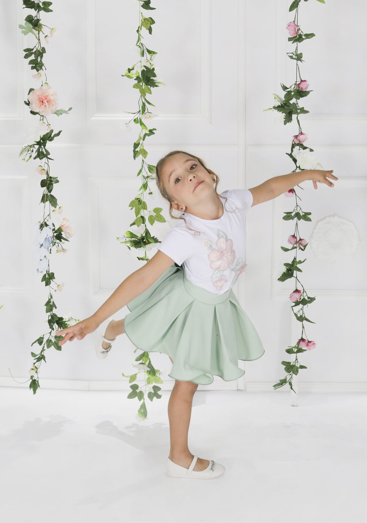 T-shirt Fun & Fun bianco bambina