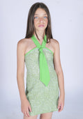 Vestito in Tessuto di Pailettes con Scollo Halter