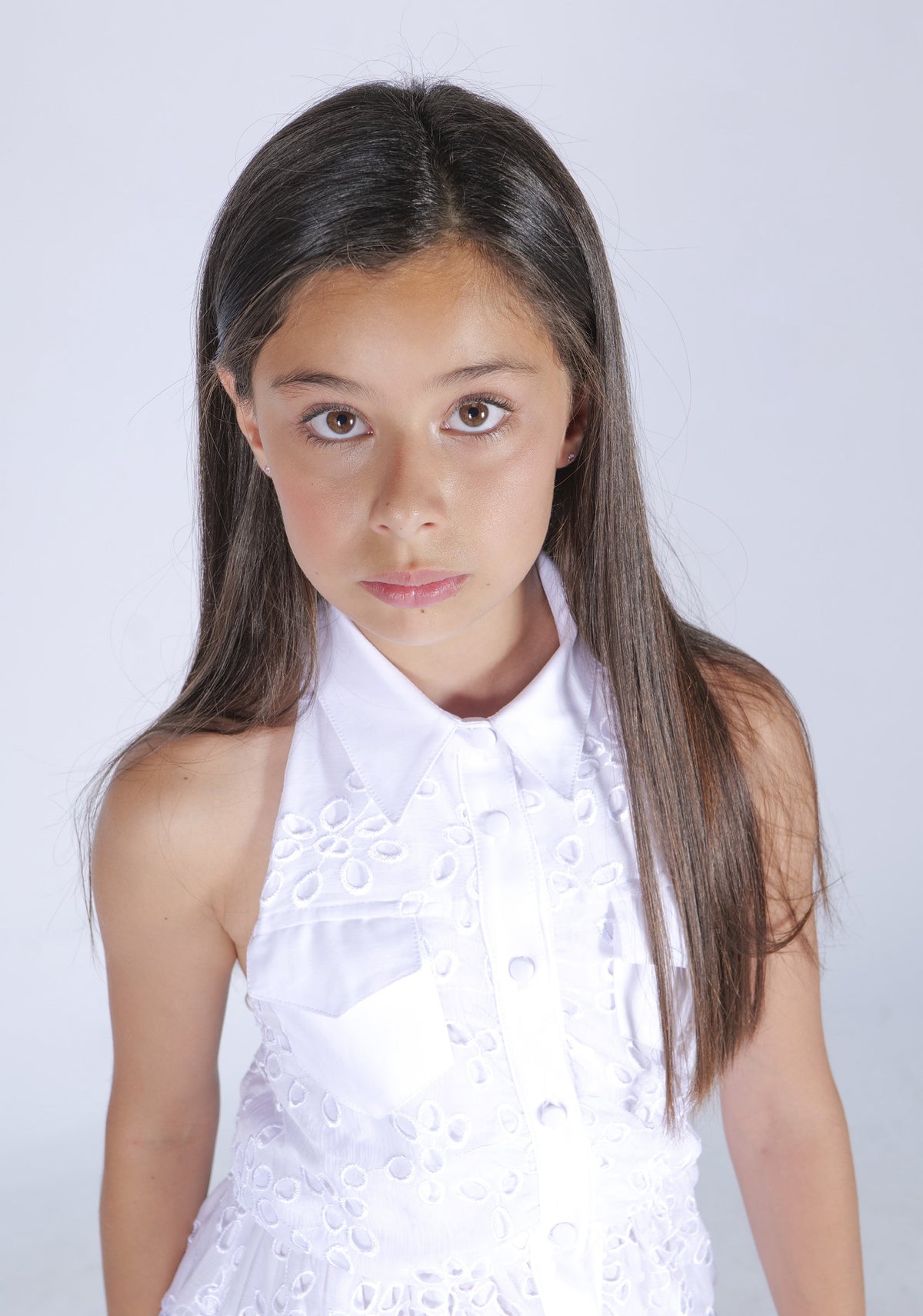 Vestito Chemisier con Scollo Halter in Chiffon