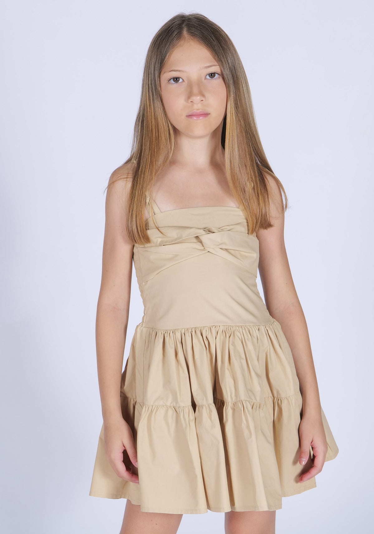 Vestito in Cotone con Bretelle Intrecciate