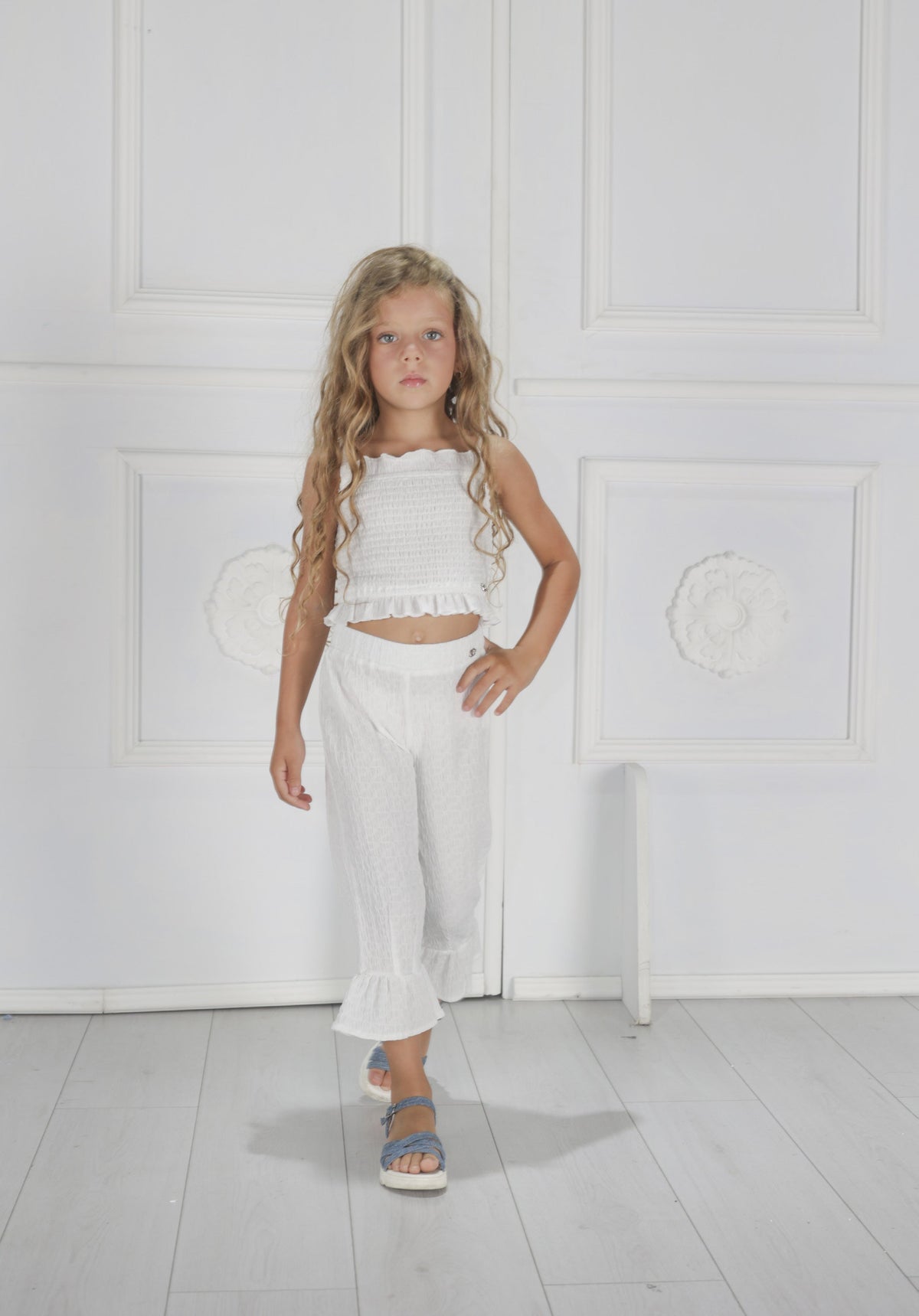 Pantalone Fun & Fun bianco bambina