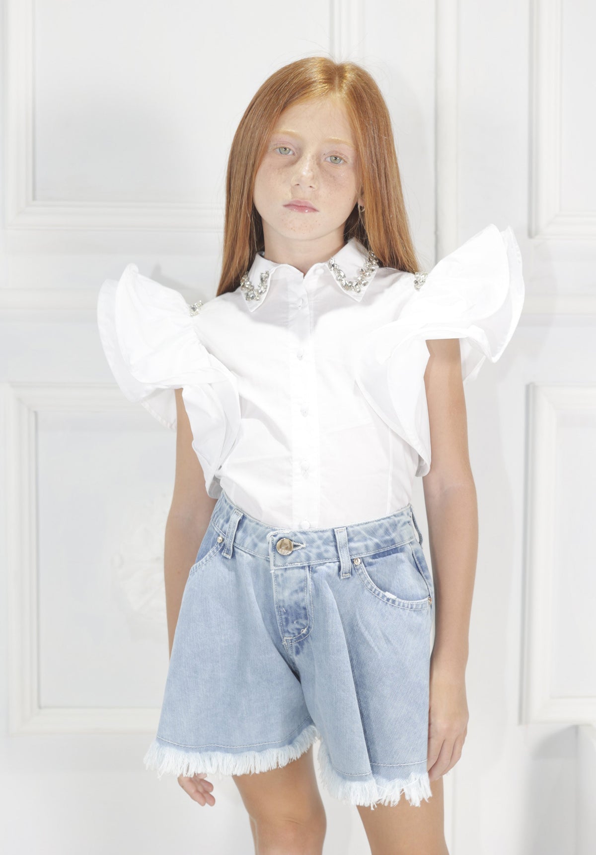 Camicia Fun & Fun bianco bambina