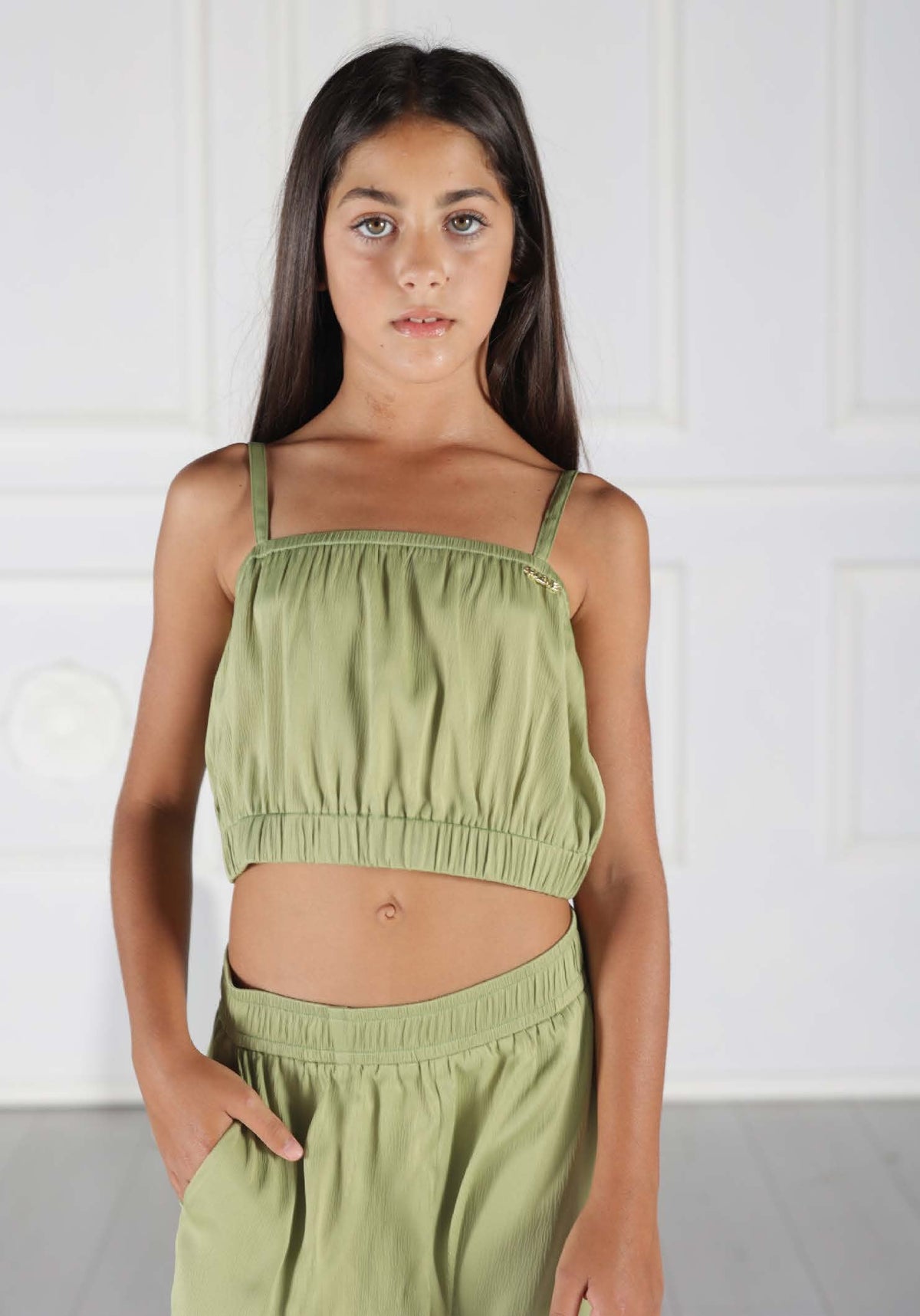 Top HLove verde bambina 3