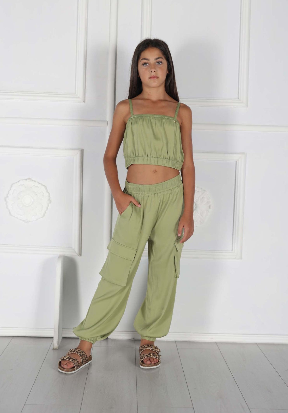 Top HLove verde bambina 3