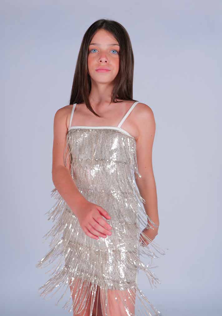 Marc Ellis Abito in Paillettes con Frange Junior - SS25