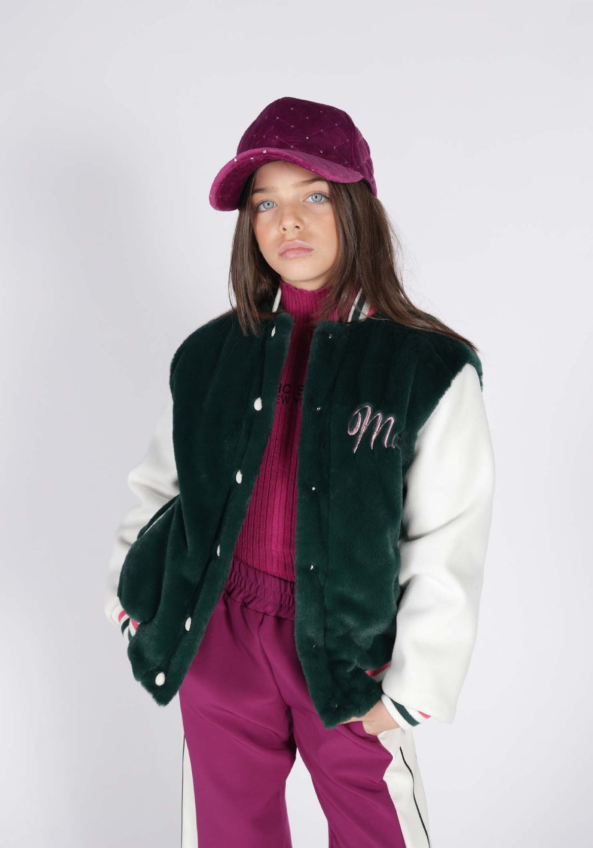 Marc Ellis berretto in velluto con payette bambina - FW24