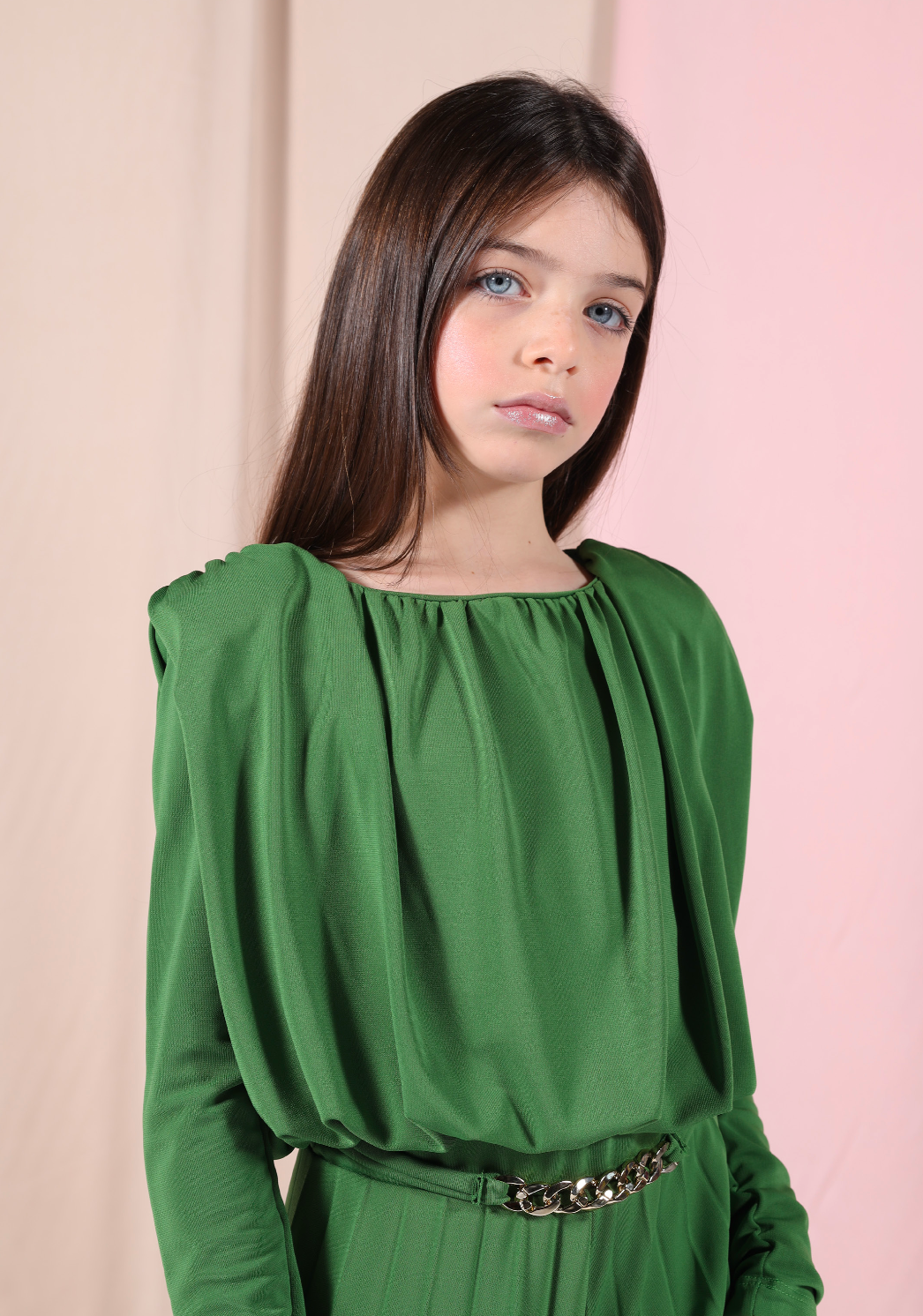Blusa verde oliva Fun&Fun Chic bambina Junior