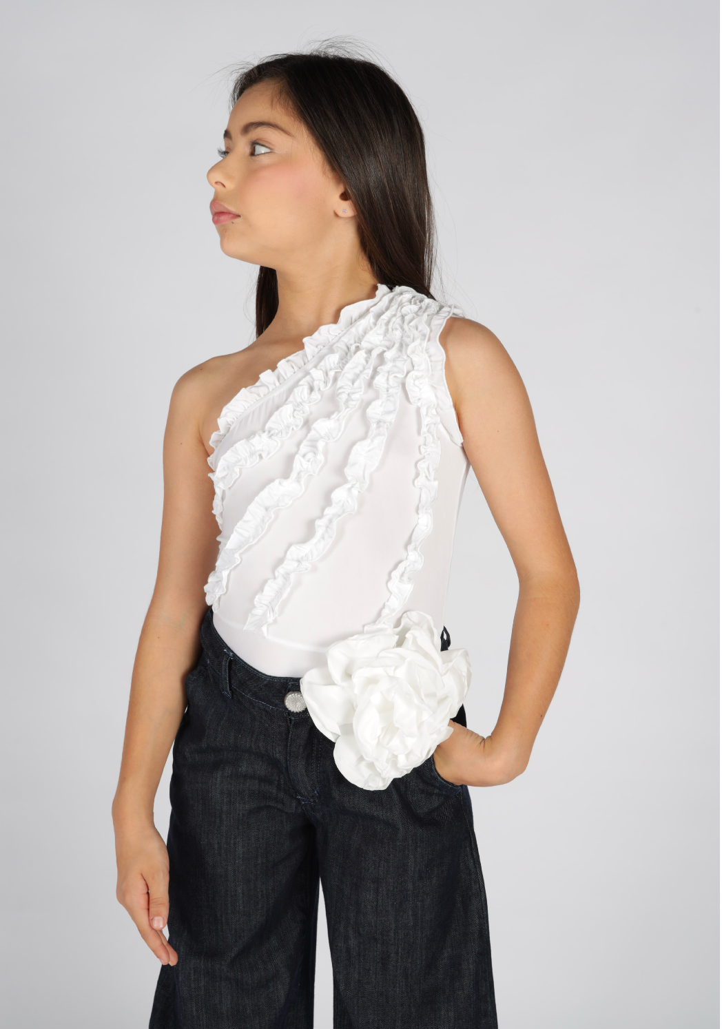 Body Monospalla con Rouches Applicate Fun&Fun Couture