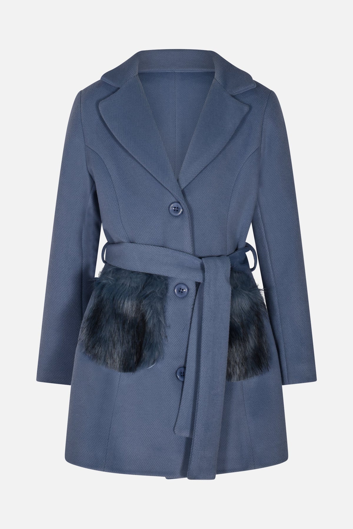 Fun&Fun Chic Cappotto Celeste Junior Bambina - FW24